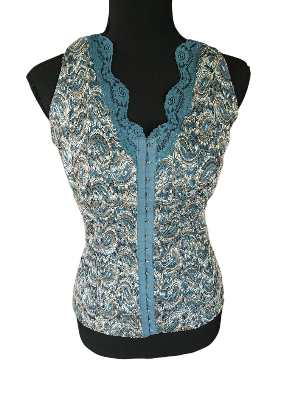 Y2k 2000s Studio 1940 Lace Corset Style Whimsigoth Top Sz Medium
